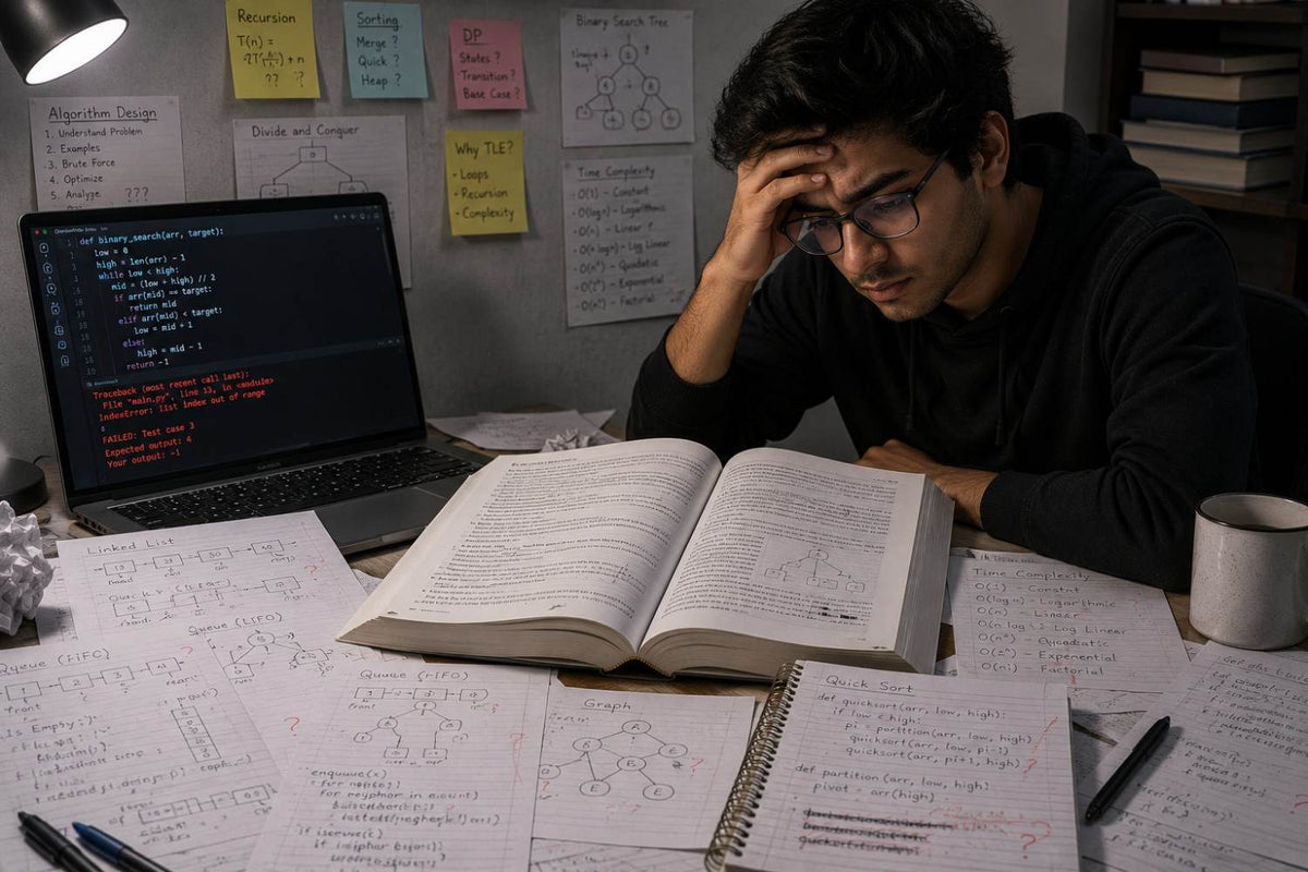 Student struggling with a traditional textbook