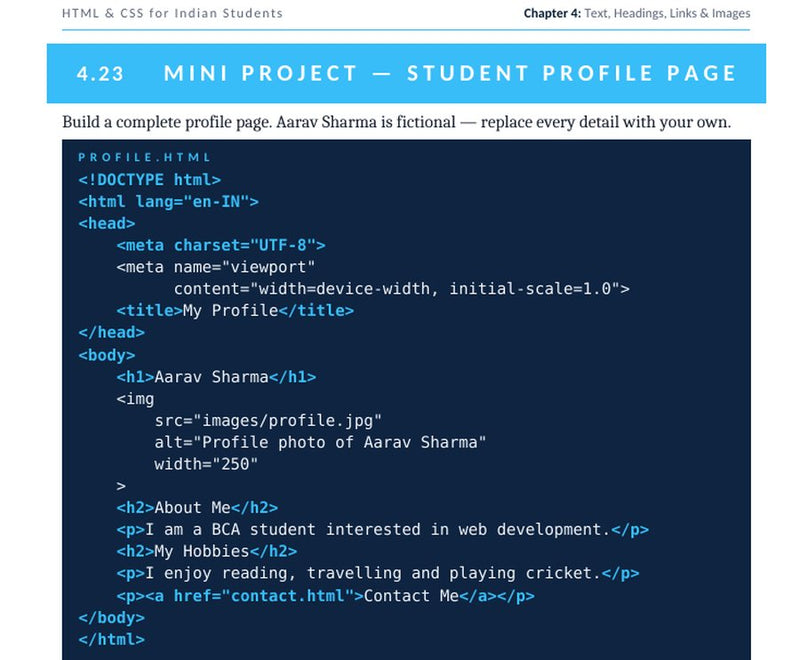 Mini Project: Student Profile Page