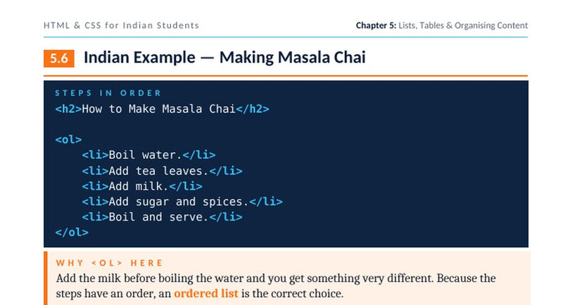 Indian Example: Making Masala Chai