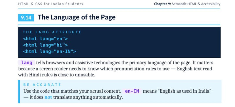 lang="hi" and lang="en-IN"
