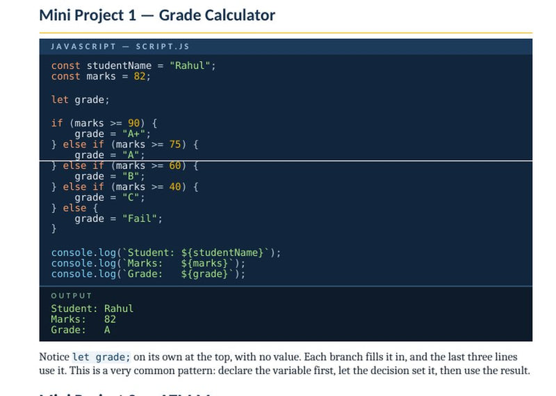 Grade Calculator for Rahul