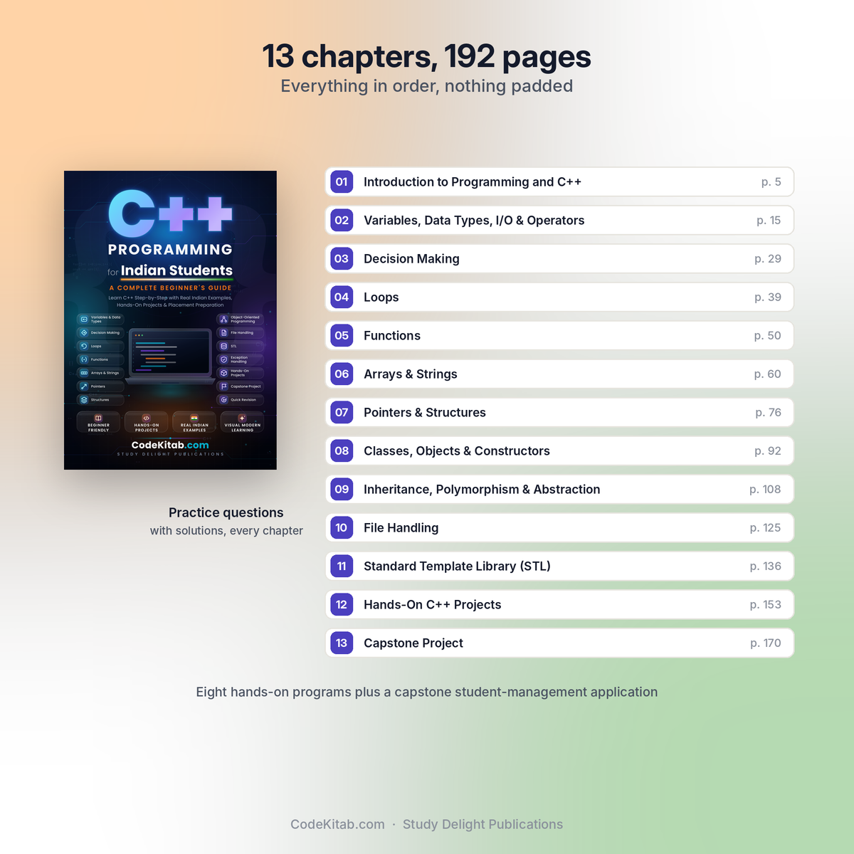 C++ Programming for Indian Students — chapters