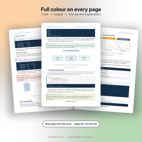 Data Science with Python for Indian Students — inside pages