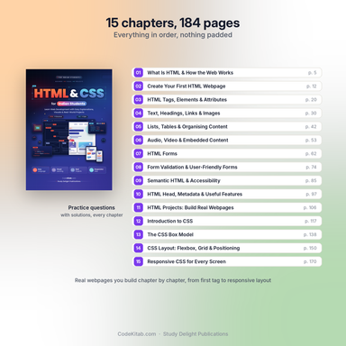 HTML & CSS for Indian Students — chapters