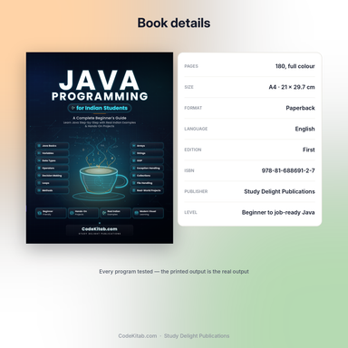 Java Programming for Indian Students — book details