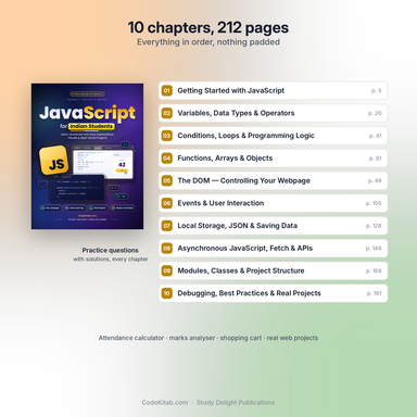 JavaScript for Indian Students — chapters