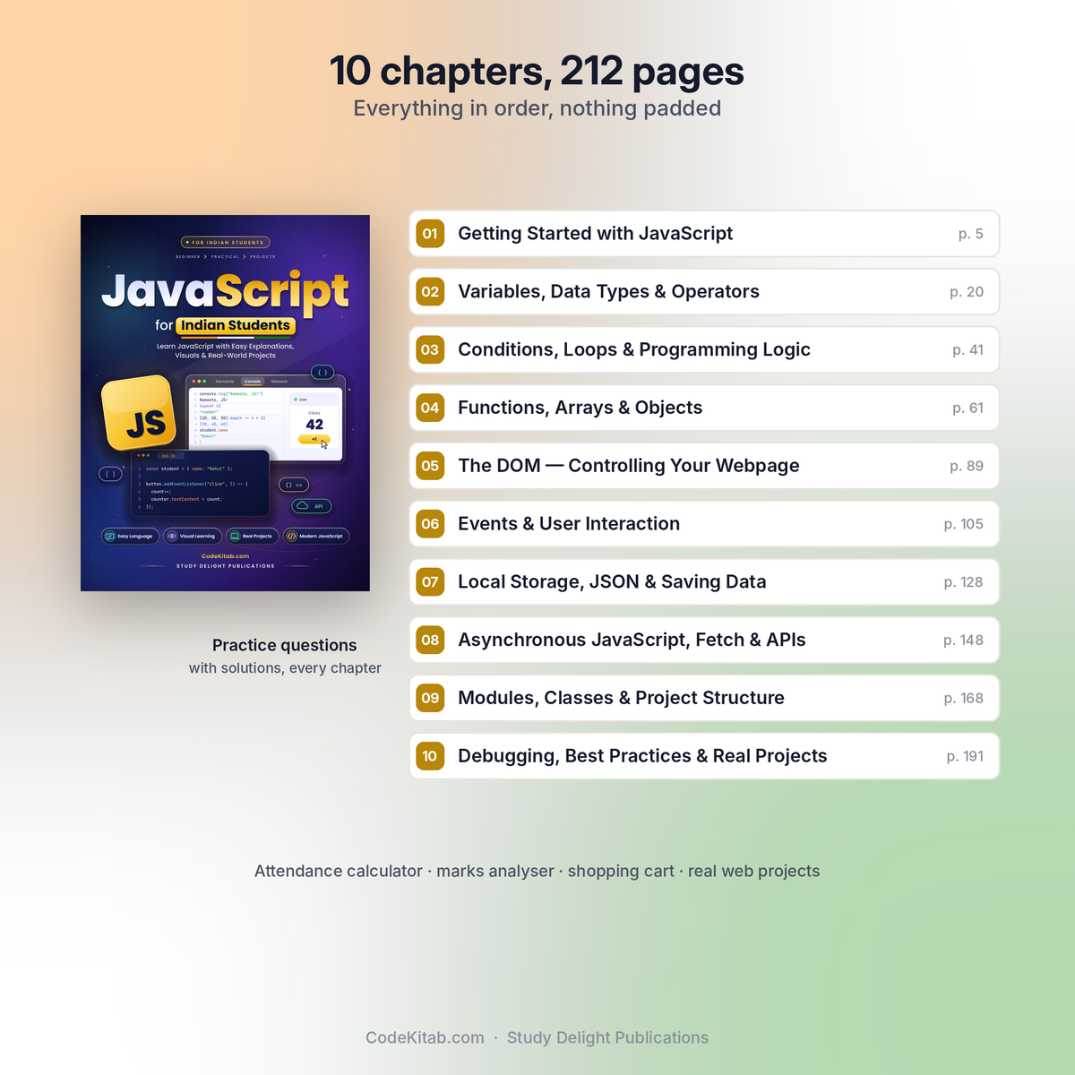 JavaScript for Indian Students — chapters