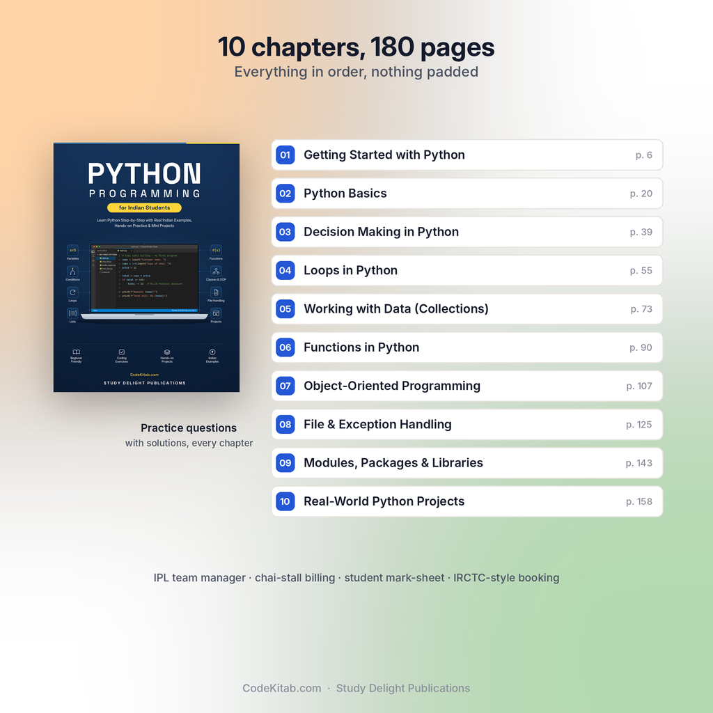 Python Programming for Indian Students — chapters