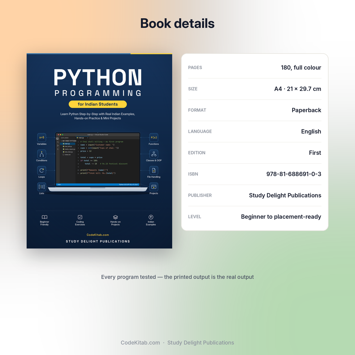Python Programming for Indian Students — book details